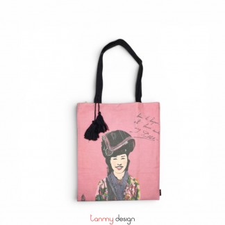 Túi tote vải in hình phụ nữ Việt nam-Miss Hoàn